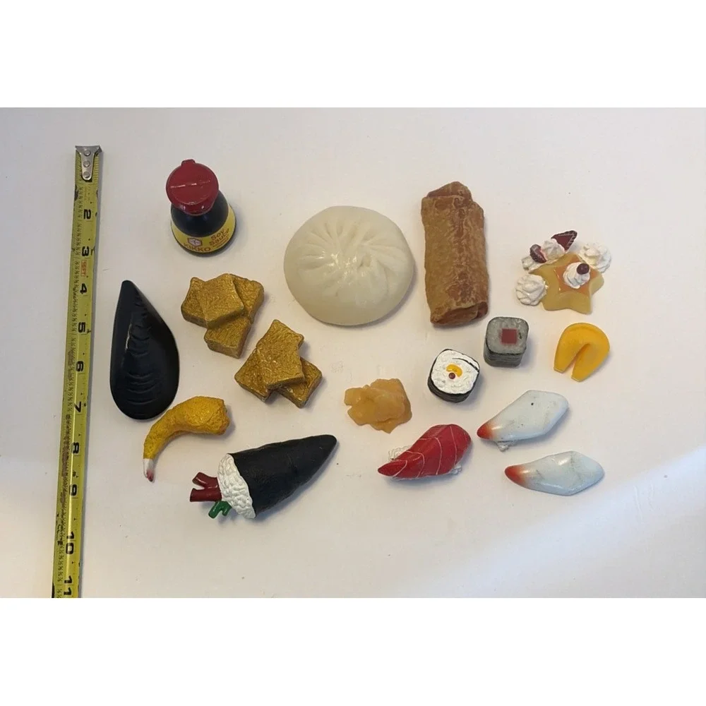 Fake Sushi 16Pcs Artificial Food Realistic Play Food Asian Maki Soy Sauce